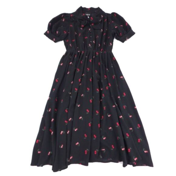 Collectif Dresses & Skirts - COLLECTIF London Julienne Cherry Print Swing Dress Rockabilly Retro 50s Pin-Up